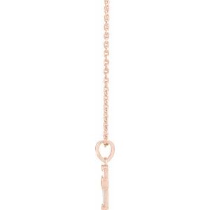 14K Rose Gold 1/10 CTW Natural Diamond Cross 16-18" Necklace