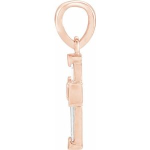 14K Rose Gold 1/10 CTW Natural Diamond Cross Pendant