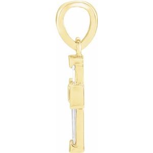 14K Yellow Gold 1/10 CTW Natural Diamond Cross Pendant