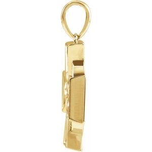14K Yellow Gold Celtic-Inspired Cross Pendant