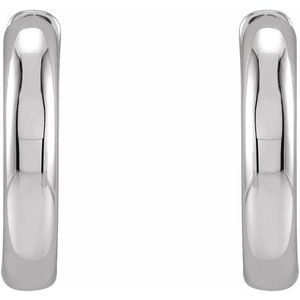 Platinum Hinged 15 mm Hoop Earrings