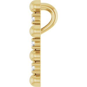 14K Yellow Gold .07 CTW Natural Diamond Beaded Cross Pendant