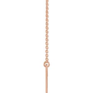 14K Rose Gold Geometric Pierced Cross 18" Necklace