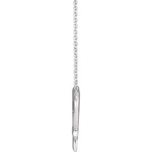 14K White Gold Cross & Open Heart 18" Necklace