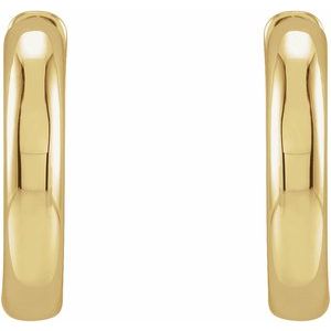 14K Yellow Gold Hinged 15 mm Hoop Earrings