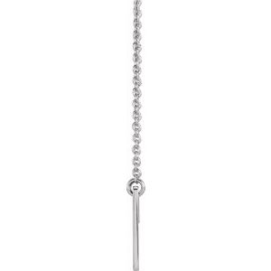 14K White Gold Geometric Pierced Cross 18" Necklace
