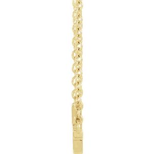 14K Yellow Gold 12x5.9 mm Sideways Cross 16-18" Necklace