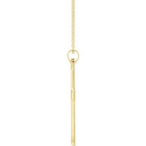 14K Yellow Gold Cross 18" Necklace