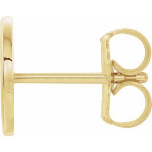 14K Yellow Gold Single Initial D Earring