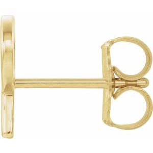 14K Yellow Gold Single Initial P Earring