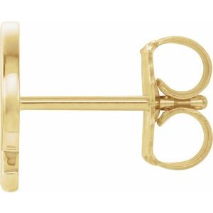 14K Yellow Gold Single Initial Q Earring