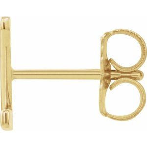 14K Yellow Gold Single Initial Z Earring