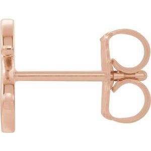 14K Rose Gold Single Initial S Earring