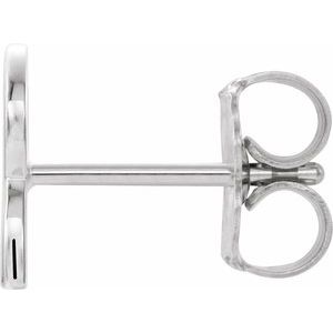 Sterling Silver Single Initial R Earring