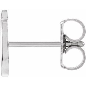14K White Gold Single Initial J Earring