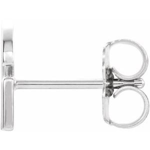 14K White Gold Single Initial G Earring
