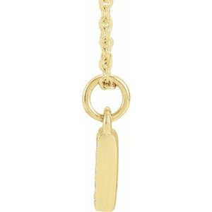 14K Yellow Gold Petite Pavé®.02 CTW Natural Diamond Numeral 1 16-18" Necklace