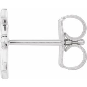 Platinum Single Initial E Earring