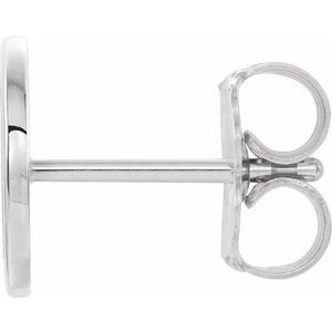 Sterling Silver Single Initial D Earring