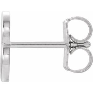 Platinum Single Initial B Earring