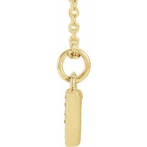14K Yellow Gold Petite Pavé®.03 CTW Natural Diamond Numeral 7 16-18" Necklace