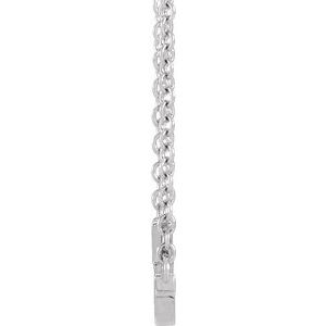 14K White Gold 12x5.9 mm Sideways Cross 16-18" Necklace