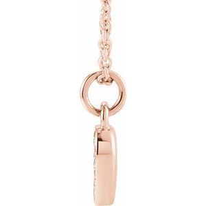 14K Rose Gold Petite Pavé®.04 CTW Natural Diamond Numeral 9 16-18" Necklace
