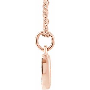 14K Rose Gold Petite Pavé®.04 CTW Natural Diamond Numeral 0 16-18" Necklace