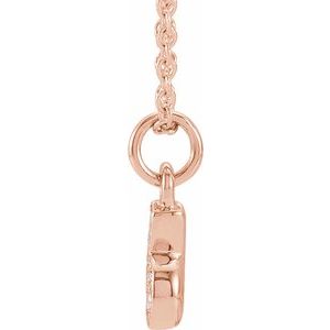 14K Rose Gold Petite Pavé®.04 CTW Natural Diamond Numeral 6 16-18" Necklace