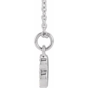 14K White Gold Petite Pavé®.05 CTW Natural Diamond Numeral 8 16-18" Necklace