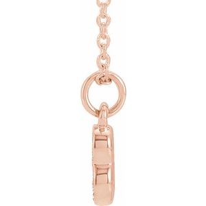14K Rose Gold Petite Pavé®.04 CTW Natural Diamond Numeral 3 16-18" Necklace