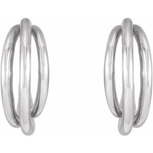 Platinum 12 mm Hoop Earrings