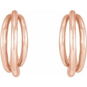 14K Rose Gold 12 mm Hoop Earrings