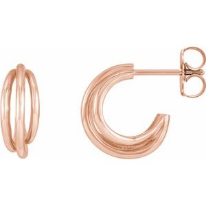 14K Rose Gold Right 12 mm Hoop Earrings