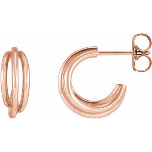 14K Rose Gold Left 12 mm Hoop Earrings
