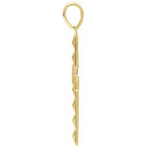 14K Yellow Gold Pyramid Cross Pendant