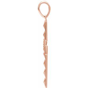 14K Rose Gold Pyramid Cross Pendant