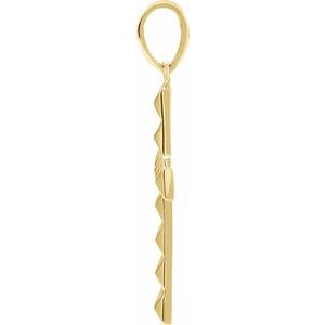 14K Yellow Gold Pyramid Cross Pendant