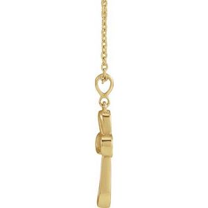 14K Yellow Gold Knotted Cross 16-18" Necklace