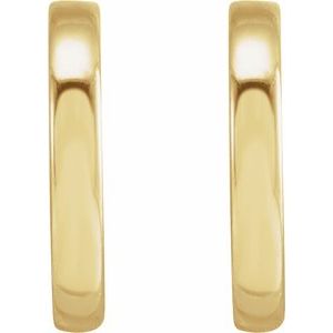 14K Yellow Gold 15 mm Hoop Earrings