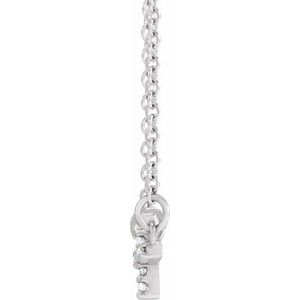 Platinum .05 CTW Natural Diamond Sideways Cross 16-18" Necklace