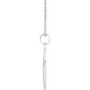 14K White Gold Cross 18" Necklace