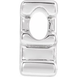 Sterling Silver Block Initial E Slide Pendant