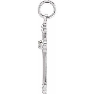 14K White Gold .01 CTW Natural Diamond Cross Pendant