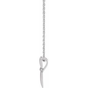 Platinum 14.65x11.2 mm Cross 16-18" Necklace