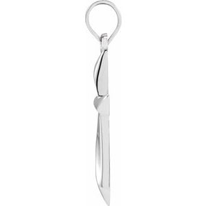 14K White Gold Cross Pendant