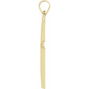 14K Yellow Gold 27.8x15 mm Cross Pendant
