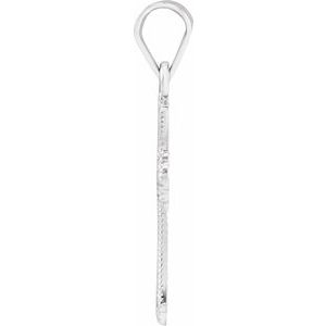 14K White Gold Cross Pendant