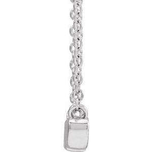Platinum 19.57x4.61 mm Nana 18" Necklace