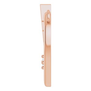 14K Rose Gold .015 CT Natural Diamond Heart & Cross Necklace Center